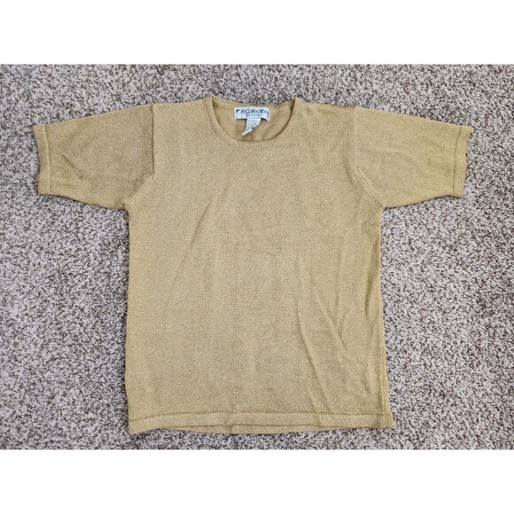 JH COLLECTIBLES PETITES VINTAGE Gold Sparkle Thread Party Top Size PS Holiday - Picture 2 of 6